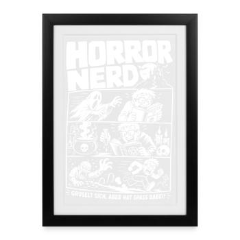 Horror Nerd Gruselt sich mit Spaß - Gerahmtes Poster (27 × 37 cm) - Schwarz - Vorne