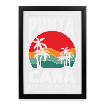 Drapeau de la République dominicaine Dom Rep Pride - Affiche encadrée (27 × 37 cm) - noir - Devant