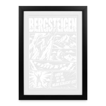Bergsteigen Abenteuer Klettern Aussicht - Gerahmtes Poster (27 × 37 cm) - Schwarz - Vorne