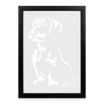 Dackel "Black Edition" - Gerahmtes Poster (27 × 37 cm) - Schwarz - Vorne