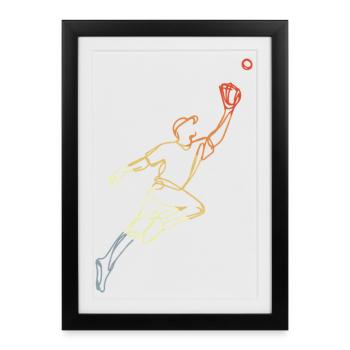 Vintage Baseball Player Sketch - Framed poster (27 × 37 cm) - black - Front