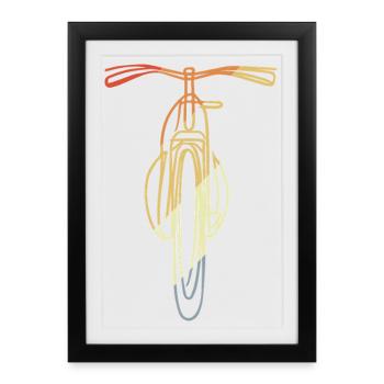 Illustration de la façade de vélo - Affiche encadrée (27 × 37 cm) - noir - Devant