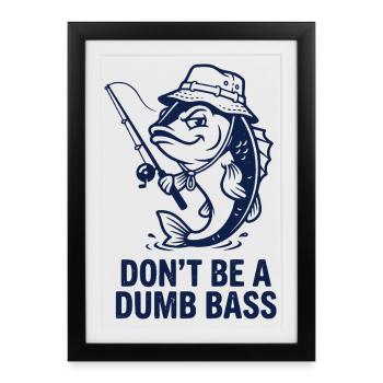 Pêche Pêcheur Pêcheur Bar - Affiche encadrée (27 × 37 cm) - noir - Devant