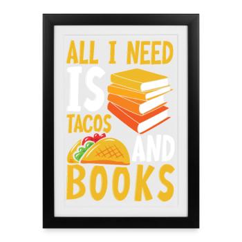 Amoureux des livres de Taco Books Rat de bibliothèque - Affiche encadrée (27 × 37 cm) - noir - Devant