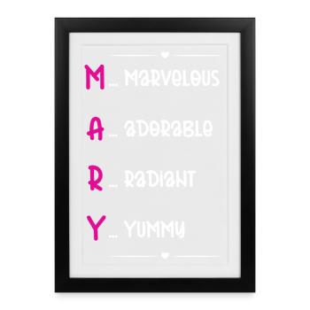 Mary Name Acrostic - Framed poster (27 × 37 cm) - black - Front