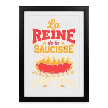 Reine de la Saucisse - Affiche encadrée (27 × 37 cm) - noir - Devant