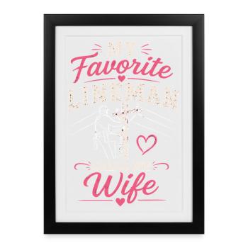 Proud wife of an electrician electricity - Framed poster (27 × 37 cm) - black - Front