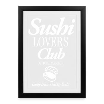 Club des amateurs de sushi - Affiche encadrée (27 × 37 cm) - noir - Devant