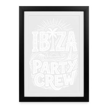 Ibiza Party Crew - Framed poster (27 × 37 cm) - black - Front