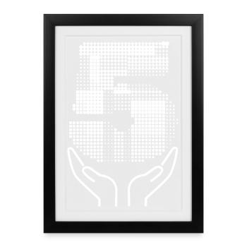The Power of Five Minimalist Graphic Art - Framed poster (27 × 37 cm) - black - Front