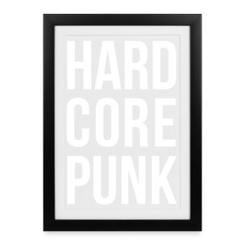 Hardcore Punk Bold Typography - Framed poster (27 × 37 cm) - black - Front