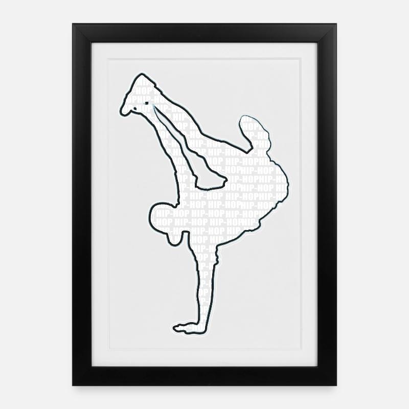 Breakdance - Affiche encadrée (27 × 37 cm) - noir