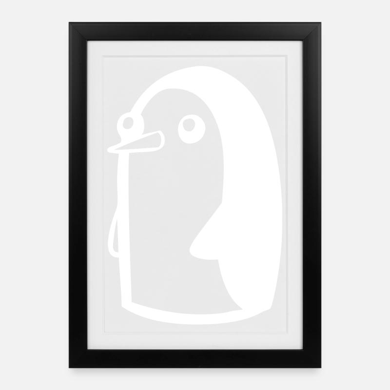 Süßer Pinguin Comic - Gerahmtes Poster (27 × 37 cm) - Schwarz