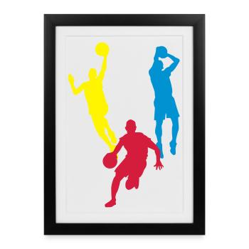 Basket Ball / Basketball / Basktet-Ball / Sport - Framed poster (27 × 37 cm) - black - Front