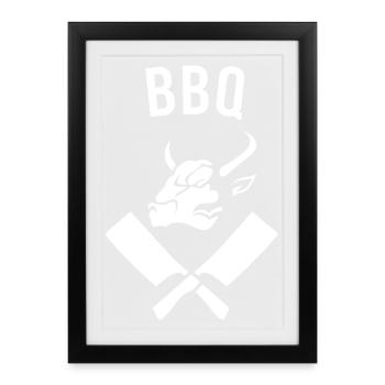 BBQ ideal for barbecue enthusiasts - Framed poster (27 × 37 cm) - black - Front