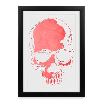 Crâne Rouge - Affiche encadrée (27 × 37 cm) - noir - Devant