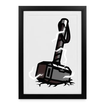 Le marteau de Thor Viking Le fils d’Odin Thor Vikings - Affiche encadrée (27 × 37 cm) - noir - Devant