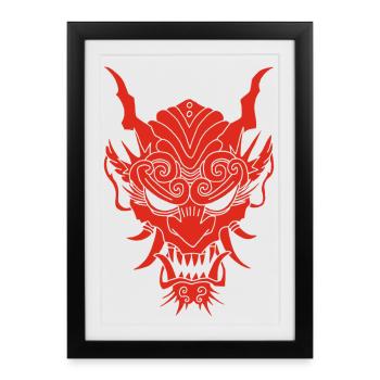 Red gothic demon - Framed poster (27 × 37 cm) - black - Front