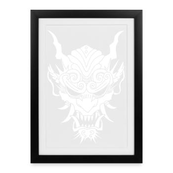 white gothic demon - Framed poster (27 × 37 cm) - black - Front