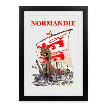 DRAKKAR NORMANDIE creation Louis RUNEMBERG © Adagp - Framed poster (27 × 37 cm) - black - Front