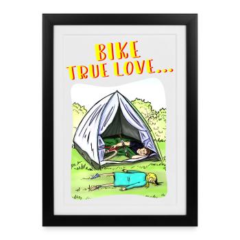 Bike True Love Camping - Framed poster (27 × 37 cm) - black - Front