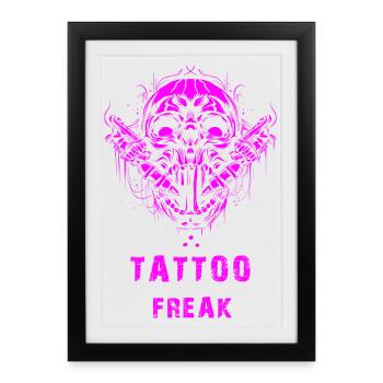 Fou du tatouage - Affiche encadrée (27 × 37 cm) - noir - Devant