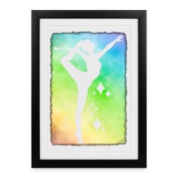 Twirler raindow background - Framed poster (27 × 37 cm) - black - Front