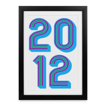 Année de naissance 2012 | Couleurs changeantes - Affiche encadrée (27 × 37 cm) - noir - Devant