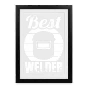 Soudeur - Affiche encadrée (27 × 37 cm) - noir - Devant