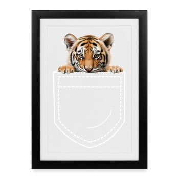 Tigre - Affiche encadrée (27 × 37 cm) - noir - Devant