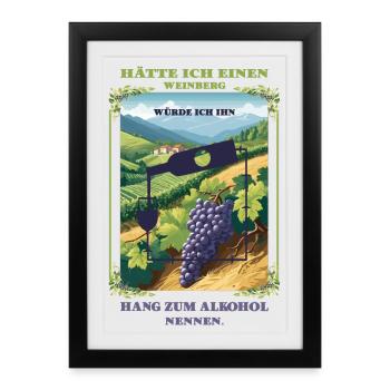 Penchant pour l’alcool - Affiche encadrée (27 × 37 cm) - noir - Devant