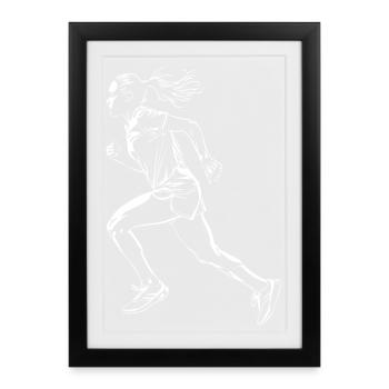Runner Sketch - Framed poster (27 × 37 cm) - black - Front