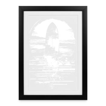 Surfboard Drawing - Framed poster (27 × 37 cm) - black - Front