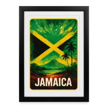 Conception paysagère de la Jamaïque - Affiche encadrée (27 × 37 cm) - noir - Devant