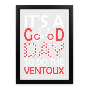 Ascension Mont Ventoux Cycliste Cadeau Vélo - Affiche encadrée (27 × 37 cm) - noir - Devant
