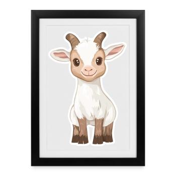 Chèvre - Affiche encadrée (27 × 37 cm) - noir - Devant