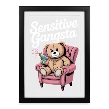 Sensitive Gangsta Teddy Edition - Framed poster (27 × 37 cm) - black - Front