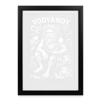 Vodyanoy - Créature mythique slave - Affiche encadrée (27 × 37 cm) - noir - Devant
