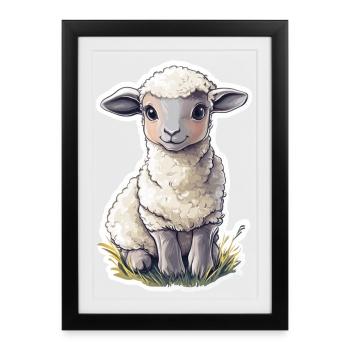 Mouton - Affiche encadrée (27 × 37 cm) - noir - Devant