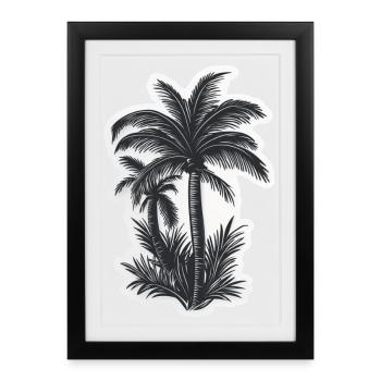 Palm tree - Framed poster (27 × 37 cm) - black - Front