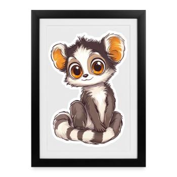 lemur - Framed poster (27 × 37 cm) - black - Front