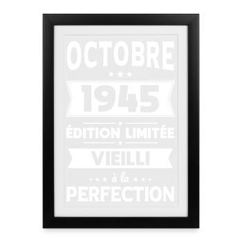 80th Birthday - October 1945 Perfection - Framed poster (27 × 37 cm) - black - Front