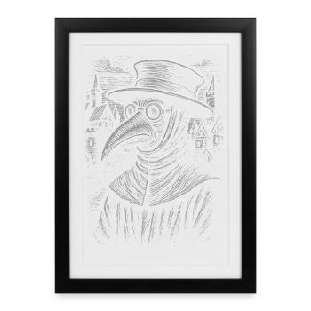Conception de portrait de médecin de la peste mystique - Affiche encadrée (27 × 37 cm) - noir - Devant