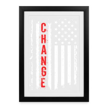 Drapeau américain créatif avec effet de choc - Affiche encadrée (27 × 37 cm) - noir - Devant