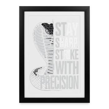 Cobra avec citation de précision - Affiche encadrée (27 × 37 cm) - noir - Devant
