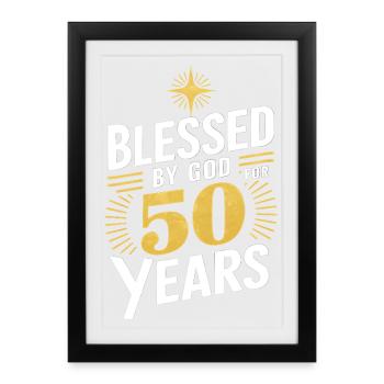 Conception de la célébration du 50e anniversaire - Affiche encadrée (27 × 37 cm) - noir - Devant