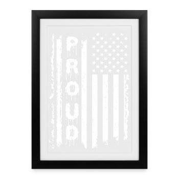 American Flags and Text Graphics - Framed poster (27 × 37 cm) - black - Front