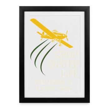 Cadeau de pilote d’agriculture de l’aviation rurale - Affiche encadrée (27 × 37 cm) - noir - Devant