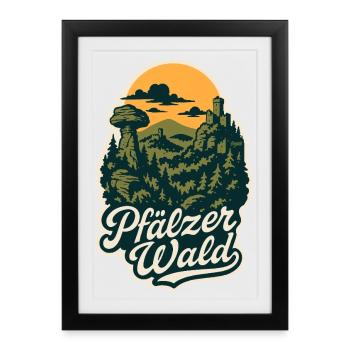 Forêt du Palatinat – Paysage culturel mystique - Affiche encadrée (27 × 37 cm) - noir - Devant