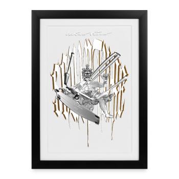 Wind Warrior Sculpture - Framed poster (27 × 37 cm) - black - Front
